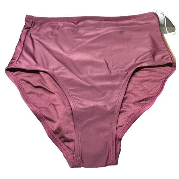 Kona Sol Women's Burgundy Wine High Waist Tummy Control Bottoms AGD03 Sz S NWT - Picture 10 of 14